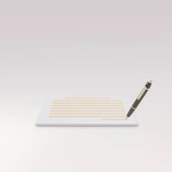 Realistic Documents Pens Icon — 스톡 벡터