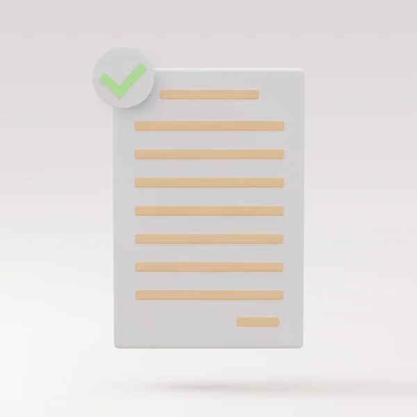 Realistic Documents Icon Stack Paper Sheets Confirmed Approved Document — Stockvektor