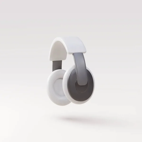 Casque Réaliste Blanc Isolé Technologie Des Appareils Musique — Image vectorielle