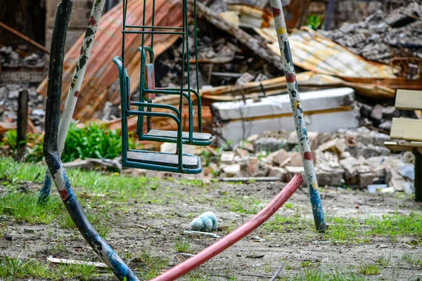 Ciudad Gostomel Estuvo Bajo Ocupación Durante Mes Ejército Ruso Destruyó —  Fotos de Stock