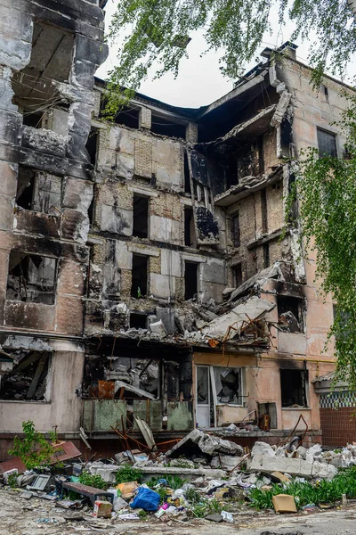 Aldeia Moschun Início Invasão Russa Ucrânia Tornou Principal Posto Avançado — Fotografia de Stock