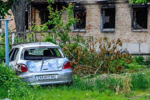 Busha Kiev Region Ukraine 2022 Selection Cars Motorbikes Shot Burnt — Fotografia de Stock