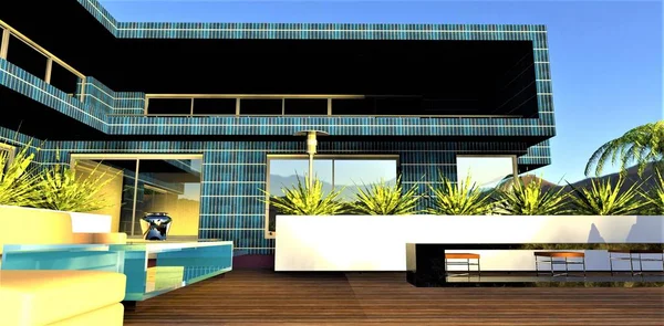 Superficie Fotovoltaica Della Facciata Una Casa Campagna Consente Proprietario Abitazione — Foto Stock