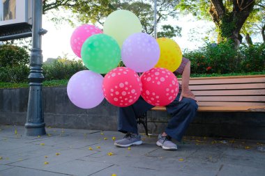 Balloon seller in the old city of Semarang.