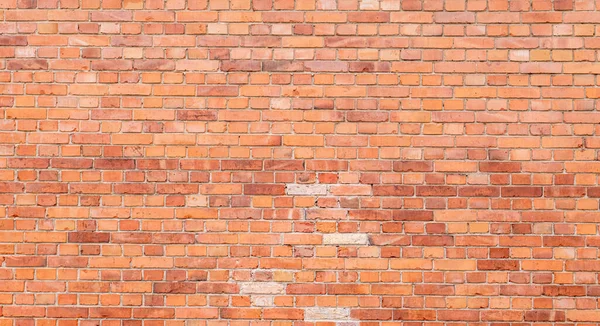 Red Old Brick Wall Gray Cement Joints — Stock Photo, Image