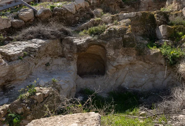 Una Cueva Excavada Ruinas Del Palacio Del Rey Herodes Herodión — Foto de Stock