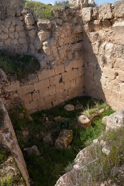 Ruínas Parte Exterior Palácio Rei Herodes Herodião Deserto Judéia Israel — Fotografia de Stock