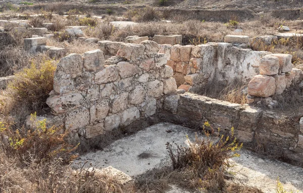 Escavações Antiga Cidade Fenícia Tel Shikmona Nas Margens Mar Mediterrâneo — Fotografia de Stock