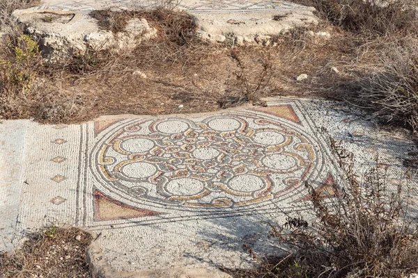 Rester Forntida Mosaik Från Ortodox Kyrka Från 600 Talet Tel — Stockfoto