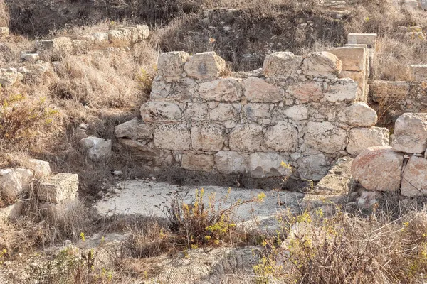 Excavaciones Antigua Ciudad Fenicia Tel Shikmona Orillas Del Mar Mediterráneo —  Fotos de Stock