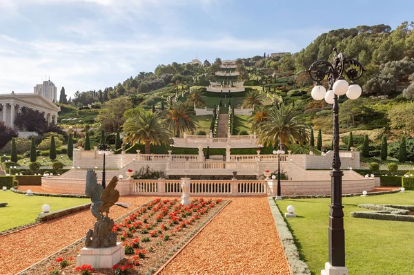 Haïfa Israël Novembre 2021 Beauté Majestueuse Jardin Bahai Situé Sur — Photo