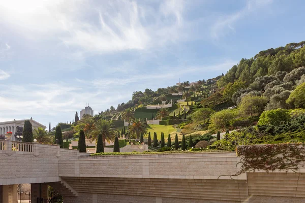 Haïfa Israël Novembre 2021 Beauté Majestueuse Jardin Bahai Situé Sur — Photo