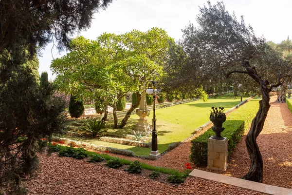 Haifa Israel Noviembre 2021 Majestuosa Belleza Del Jardín Bahai Ubicado — Foto de Stock