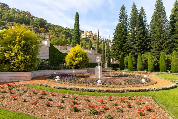 Haifa Israel Novembro 2021 Majestosa Beleza Jardim Bahai Localizado Monte — Fotografia de Stock