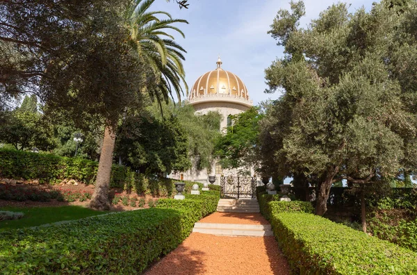 Haïfa Israël Novembre 2021 Vue Jardin Décoratif Bahai Temple Bahai — Photo