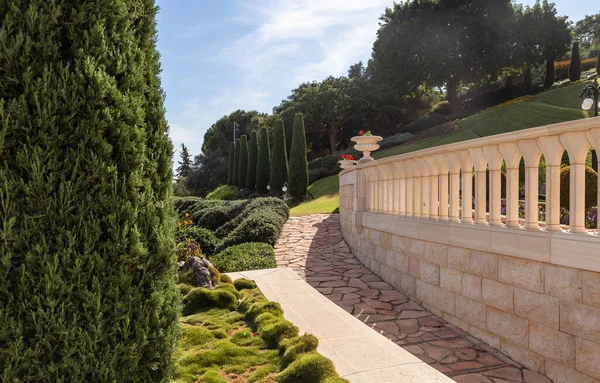 Haifa Israel Noviembre 2021 Majestuosa Belleza Del Jardín Bahai Ubicado — Foto de Stock