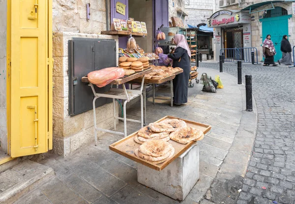 Bethlehem Israel December 2021 Street Bakery Shop Star Street Bethlehem — Foto de Stock