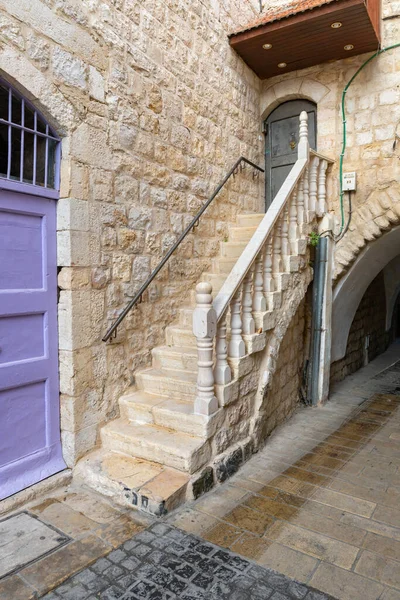 Βηθλεέμ Ισραήλ Δεκεμβρίου 2021 Διακοσμητικά Πέτρινα Σκαλοπάτια Που Οδηγούν Στην — Φωτογραφία Αρχείου