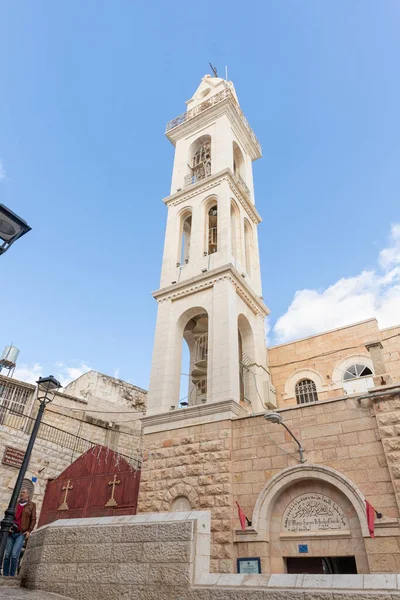 Bethlehem Israel December 2021 View Nativity Street Bell Tower Marys — Fotografia de Stock