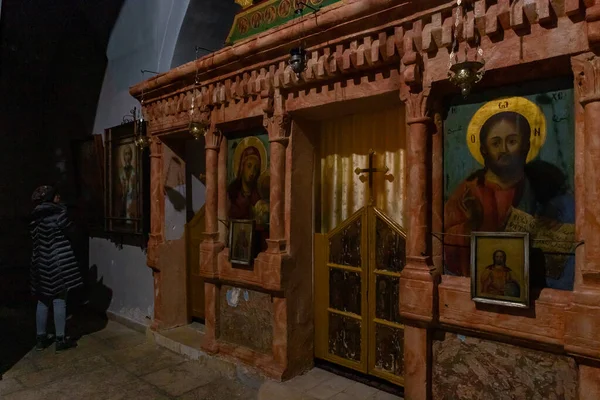 Bethlehem Izrael 2021 December Oltár Szent Miklós Görög Ortodox Egyház — Stock Fotó