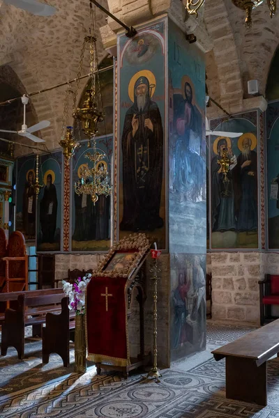 Jericó Israel Dezembro 2021 Interior Mosteiro Deir Hijleh Mosteiro Gerasim — Fotografia de Stock