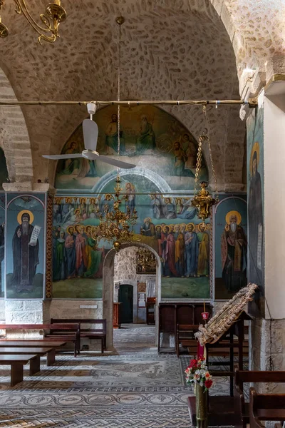 Jericó Israel Dezembro 2021 Interior Mosteiro Deir Hijleh Mosteiro Gerasim — Fotografia de Stock