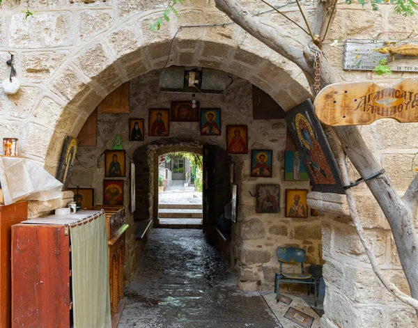 Jericó Israel Diciembre 2021 Patio Del Monasterio Deir Hijleh Monasterio — Foto de Stock