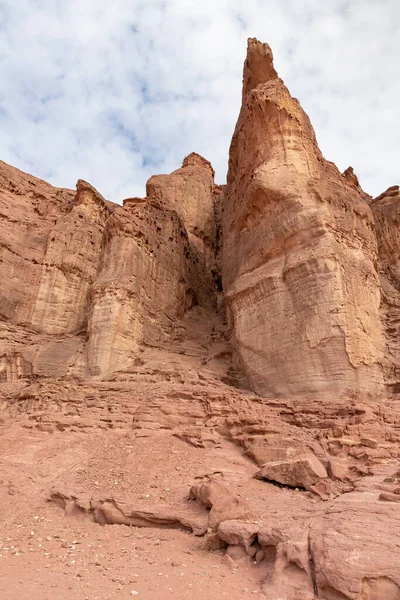 Fantasticamente Bela Natureza Montanhosa Parque Nacional Timna Perto Eilat Sul — Fotografia de Stock