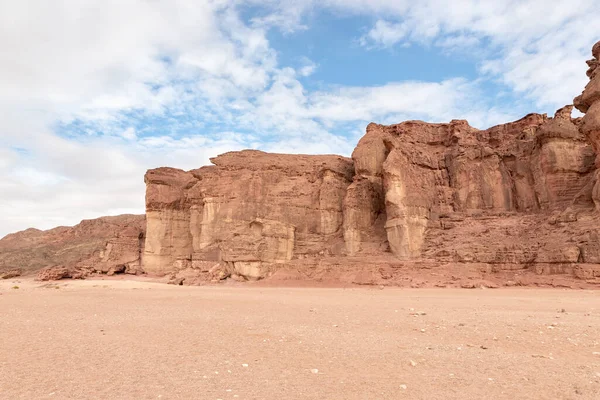 Fantasticamente Bela Natureza Montanhosa Parque Nacional Timna Perto Eilat Sul — Fotografia de Stock