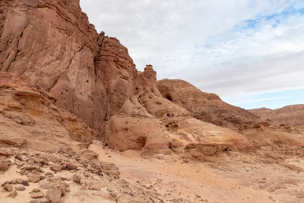 Fantasticamente Bela Natureza Montanhosa Parque Nacional Timna Perto Eilat Sul — Fotografia de Stock