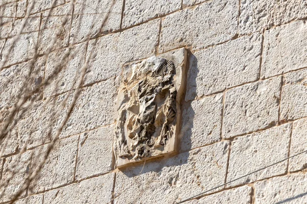 Nazareth Israel Februar 2022 Die Überreste Eines Religiösen Basreliefs Der — Stockfoto