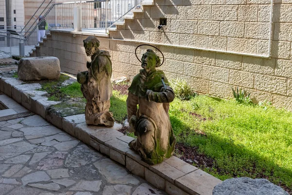 Nazareth Israel February 2022 Stone Statues Saints Display Museum Church — Stock Photo, Image