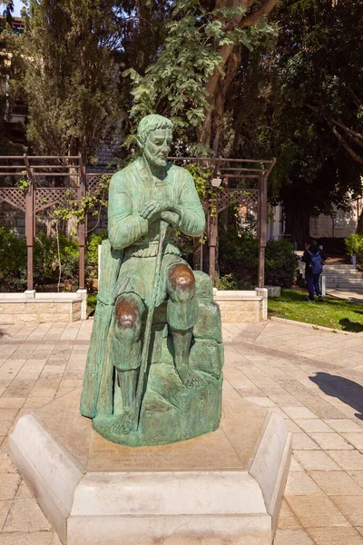 Nazareth Israel February 2022 Copper Statue Joseph Located Square Church — Stock Photo, Image