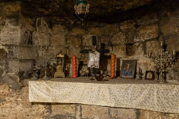 Nazaré Israel Fevereiro 2022 Altar Subsolo Metropolita Grego Ortodoxo Nazaré — Fotografia de Stock