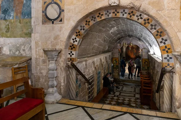 Nazaré Israel Fevereiro 2022 Passagem Túnel Para Átrio Inferior Igreja — Fotografia de Stock