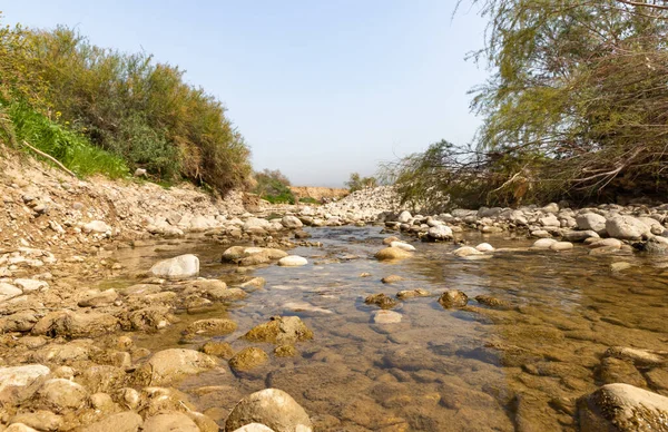 Ποταμός Prat Ρέει Στον Ιορδάνη Ποταμό Κοντά Στην Περιοχή Του — Φωτογραφία Αρχείου