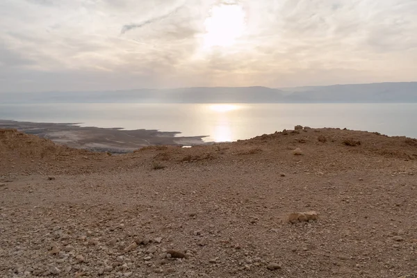 Вид Гори Біля Річки Тамарім Ізраїльському Боці Мертвого Моря Світанку — стокове фото