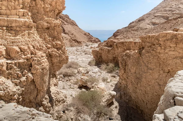 View Mountain Tamarim Stream Israeli Side Dead Sea Mountains Jordan — Foto de Stock