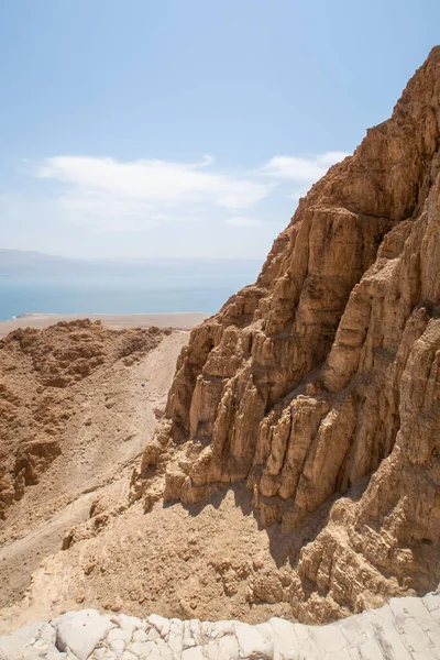 View Mountain Tamarim Stream Israeli Side Dead Sea Mountains Jordan — 스톡 사진