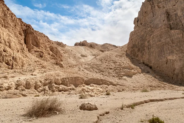 Mountains of stone desert near the Tamarim stream on the Israeli side of the Dead Sea near Jerusalem in Israel