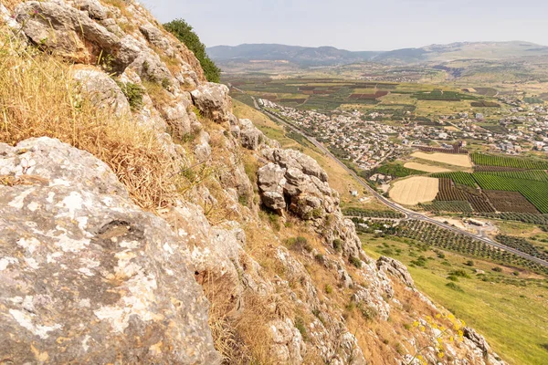 View Mount Arbel Adjacent Valley Coast Lake Kinneret Sea Galilee — ストック写真