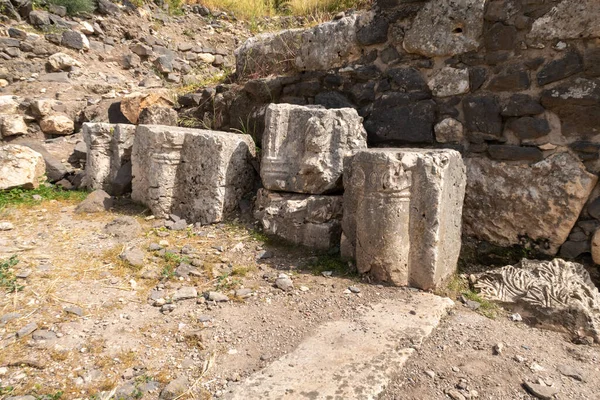 Romok Egy Századi Zsinagóga Közelében Található Mount Arbel Partján Található — Stock Fotó