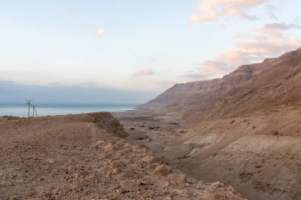 Salida Del Sol Sobre Mar Muerto Cerca Las Montañas Del — Foto de Stock