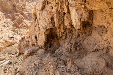 Khatsatson deresinin yanındaki taş çöl, İsrail 'deki Kudüs yakınlarında, Ölü Deniz' in İsrail tarafında.