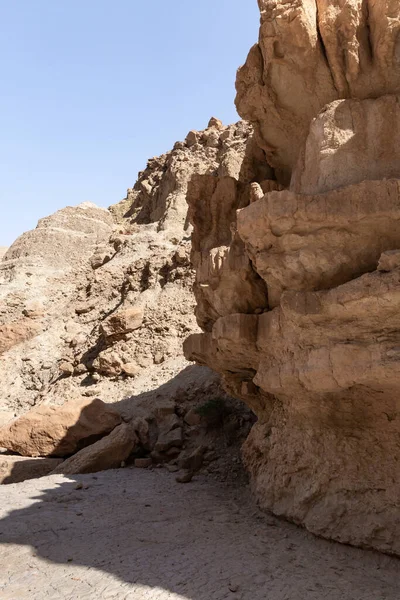 Deserto Pedra Perto Riacho Khatsatson Lado Israelense Mar Morto Perto — Fotografia de Stock