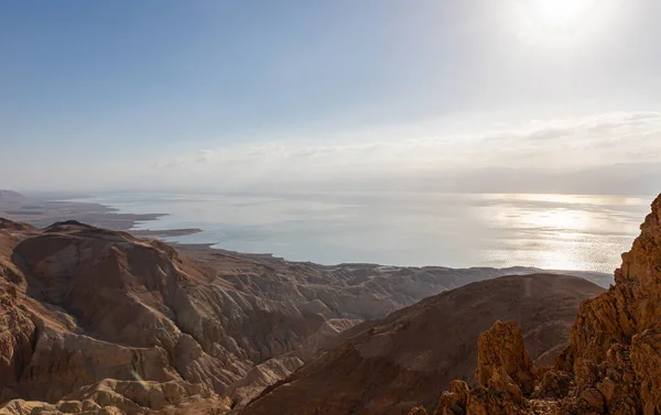 Salida Del Sol Sobre Mar Muerto Cerca Las Montañas Del —  Fotos de Stock