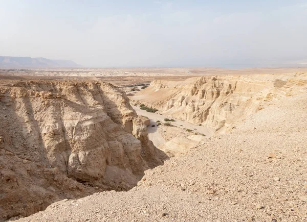 Deserto Pedra Perto Riacho Rahaf Lado Israelense Mar Morto Perto — Fotografia de Stock