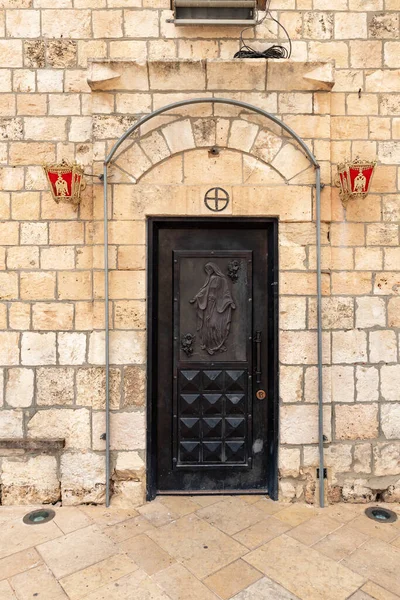 Miilya Israel Julho 2022 Porta Frente Ornatamente Decorada Para Uma — Fotografia de Stock