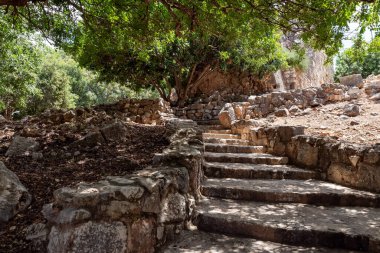 The well-preserved remains of the Yehiam Crusader fortress at Kibbutz Yehiam, in Galilee, northern Israel
