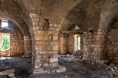 The well-preserved remains of the Gaaton Crusader fortress near Kibbutz Gaaton, in Galilee, northern Israel